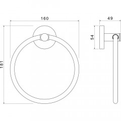 AQ4112BGM ЕВРОПА полотенцедержатель кольцо, оружейная сталь (шлиф. черный хром)