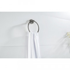 AQ4112BGM ЕВРОПА полотенцедержатель кольцо, оружейная сталь (шлиф. черный хром)