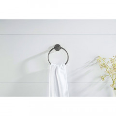 AQ4112BGM ЕВРОПА полотенцедержатель кольцо, оружейная сталь (шлиф. черный хром)