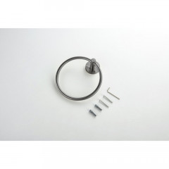 AQ4112BGM ЕВРОПА полотенцедержатель кольцо, оружейная сталь (шлиф. черный хром)