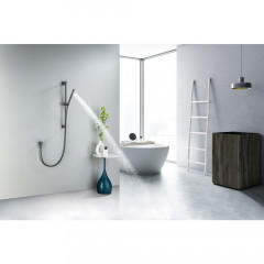 AQ2012BGM ЕВРОПА душевой гарнитур 1jet 65 см, оружейная сталь (шлиф. черный хром)