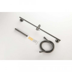 AQ2012BGM ЕВРОПА душевой гарнитур 1jet 65 см, оружейная сталь (шлиф. черный хром)