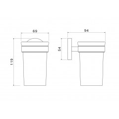 AQ4104BG ЕВРОПА стакан с держателем, шлиф. золото