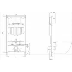 INS-0000023 Aquatek Duos 50 Монтаж рама для подв унитаза1130*520*100+звукоизоляционная прокладка
