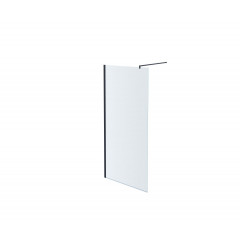 AQ WIW 11020BL Душевая перегородка Walk in с держателем 1100x2000 профиль черный, стекло прозрачное