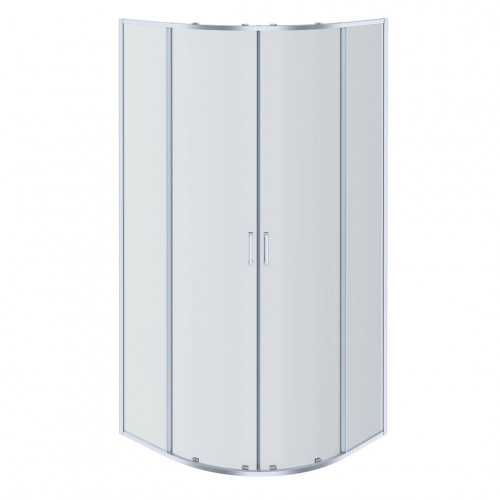 AQ ARI RO 08020CH Душевой уголок 1/4 круга, двери раздвижные 800x800x2000, профиль хром, стекло прозрачное (AQNAA2142-80)