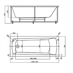 Либра 150x70 NEW (только ванна с уп.)