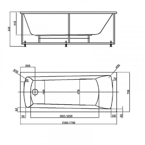 Либра 150x70 NEW (только ванна с уп.)
