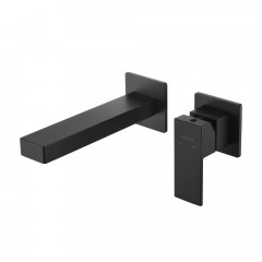 AQ1613MB ЛИБРА смеситель для раковины настенный (внешняя и скрытая часть), матовый черный
