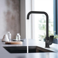 AQ1480MB ЛИРА смеситель для кухни, матовый черный