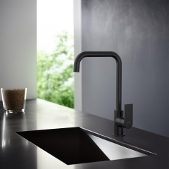 AQ1480MB ЛИРА смеситель для кухни, матовый черный