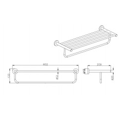 AQ4015CR ВЕГА полка для полотенец