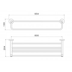 AQ4115BG ЕВРОПА полка для полотенец, шлиф. золото