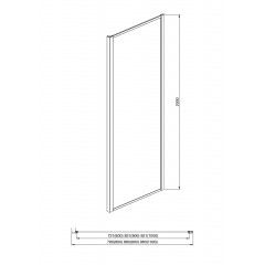 AQ ARI WA 09020CH Неподвижная душевая стенка 900x2000, для комбинации с дверью, профиль хром, стекло прозрачное (AQ NAA 6310-90)