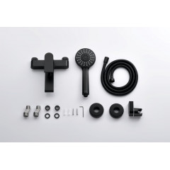 AQ1449MB ЛИРА смеситель для ванны с душевым набором 3jet, матовый черный