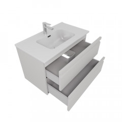 AQ77080-LG Комплект мебели: Тумба 80см ВЕГА с раковиной AQ0480-00, 2 ящика, цвет серый туман