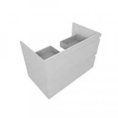 AQ77080-LG Комплект мебели: Тумба 80см ВЕГА с раковиной AQ0480-00, 2 ящика, цвет серый туман