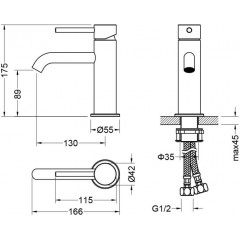 AQ1310MB ЕВРОПА смеситель для раковины 89, без донного клапана, матовый черный