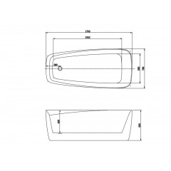 AQ-190778 ПАОЛА Ванна акриловая, отдельностоящая, 1700*780*600 , В комплекте со сливом и ножками. Цвет белый глянцевый.