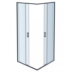 AQ ARI KV 08020GM Душевой уголок квадратный, двери раздвижные 800x800x2000 профиль оружейная сталь, стекло прозрачное