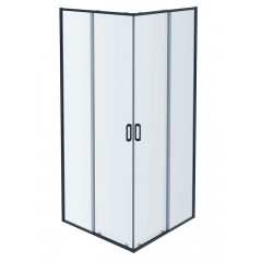 AQ ARI KV 08020GM Душевой уголок квадратный, двери раздвижные 800x800x2000 профиль оружейная сталь, стекло прозрачное