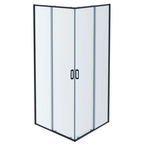 AQ ARI KV 08020GM Душевой уголок квадратный, двери раздвижные 800x800x2000 профиль оружейная сталь, стекло прозрачное