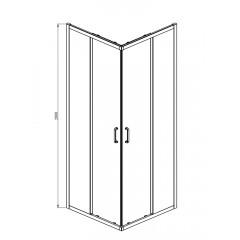 AQ ARI KV 08020GM Душевой уголок квадратный, двери раздвижные 800x800x2000 профиль оружейная сталь, стекло прозрачное