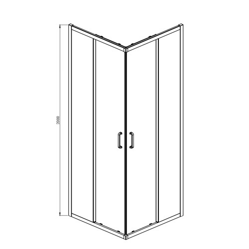 AQ ARI KV 08020GM Душевой уголок квадратный, двери раздвижные 800x800x2000 профиль оружейная сталь, стекло прозрачное