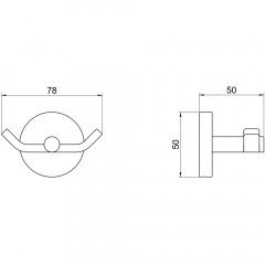 AQ4602BGM БЕТТА крючок двойной, оружейная сталь (шлиф. черный хром)