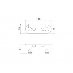 AQ4102BGM ЕВРОПА крючок двойной, оружейная сталь (шлиф. черный хром)