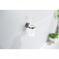 AQ4104BGM ЕВРОПА стакан с держателем, оружейная сталь (шлиф. черный хром)