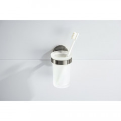 AQ4104BGM ЕВРОПА стакан с держателем, оружейная сталь (шлиф. черный хром)