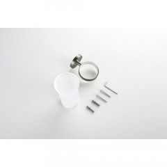 AQ4104BGM ЕВРОПА стакан с держателем, оружейная сталь (шлиф. черный хром)