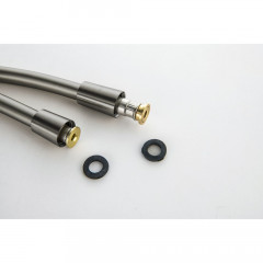 AQ2104BGM шланг для душа 120 см ПВХ, оружейная сталь (шлиф. черный хром)