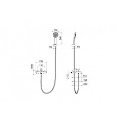 AQ1349BGM ЕВРОПА смеситель для ванны с душевым набором 3jet, оружейная сталь (шлиф. черный хром)