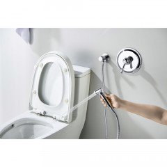 AQ1519CR КЛАССИК набор с гигиеническим душем (смеситель + гигиеническая лейка + шланг + шланговое подсоединение с держателем)