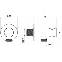 AQ2464MB шланговое подсоединение с держателем, матовый черный