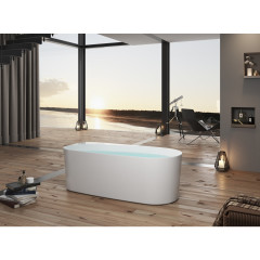 AQ-1115780 ПРИМА Ванна акриловая, отдельностоящая, 1700*800*580 , В комплекте со сливом и ножками. Цвет белый глянцевый.