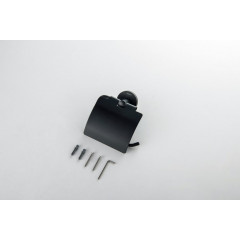 AQ4209MB ОБЕРОН бумагодержатель с крышкой, матовый черный