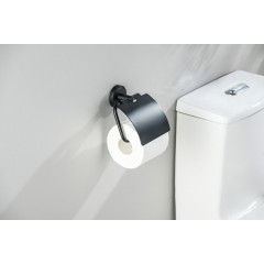 AQ4209MB ОБЕРОН бумагодержатель с крышкой, матовый черный