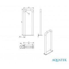 Поручень настенный стационарный 620*230мм