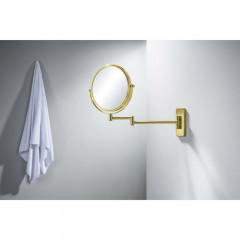 AQ4910BG зеркало косметическое настенное 3х, шлиф. золото