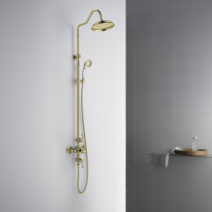 AQ2563PG КЛАССИК термостатическая душевая система (смеситель для душа) 220мм, полир. золото