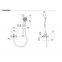 AQ1748BG ЛУГАНО смеситель для ванны с душевым гарнитуром 3jet, шлиф. золото