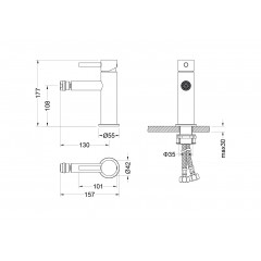 AQ1318BG ЕВРОПА смеситель для биде, шлиф. золото