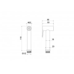 AQ2057BG гигиенический ручной душ, шлиф. золото