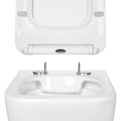 AQ1911-00 Унитаз подвесной безободковый AQUATEK ДЕЛЬТА 480 x 350 x 320 мм + тонкое сиденье с механизмом плавного закрывания