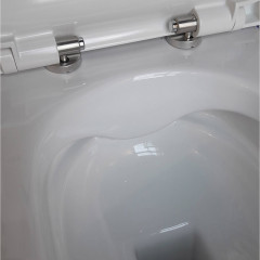 AQ0700-01 ПОЛАРИС унитаз подвесной безободковый, белый 360*518*360 мм, крышка-сиденье с механизмом плавного закрывания из дюропласта, крепеж