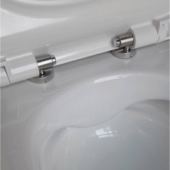 AQ0700-01 ПОЛАРИС унитаз подвесной безободковый, белый 360*518*360 мм, крышка-сиденье с механизмом плавного закрывания из дюропласта, крепеж