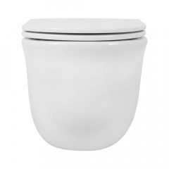 AQ1112-00 КЛАССИК Унитаз подвесной компакт безободковый 490*365*340, тонкое сиденье с механизмом плавного закрывания, крепеж